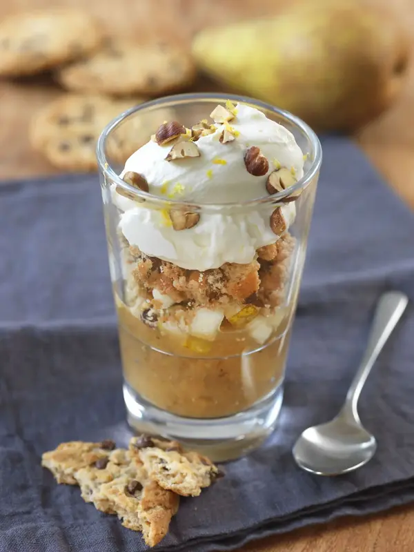 Verrine fruitée, cookies et ricotta